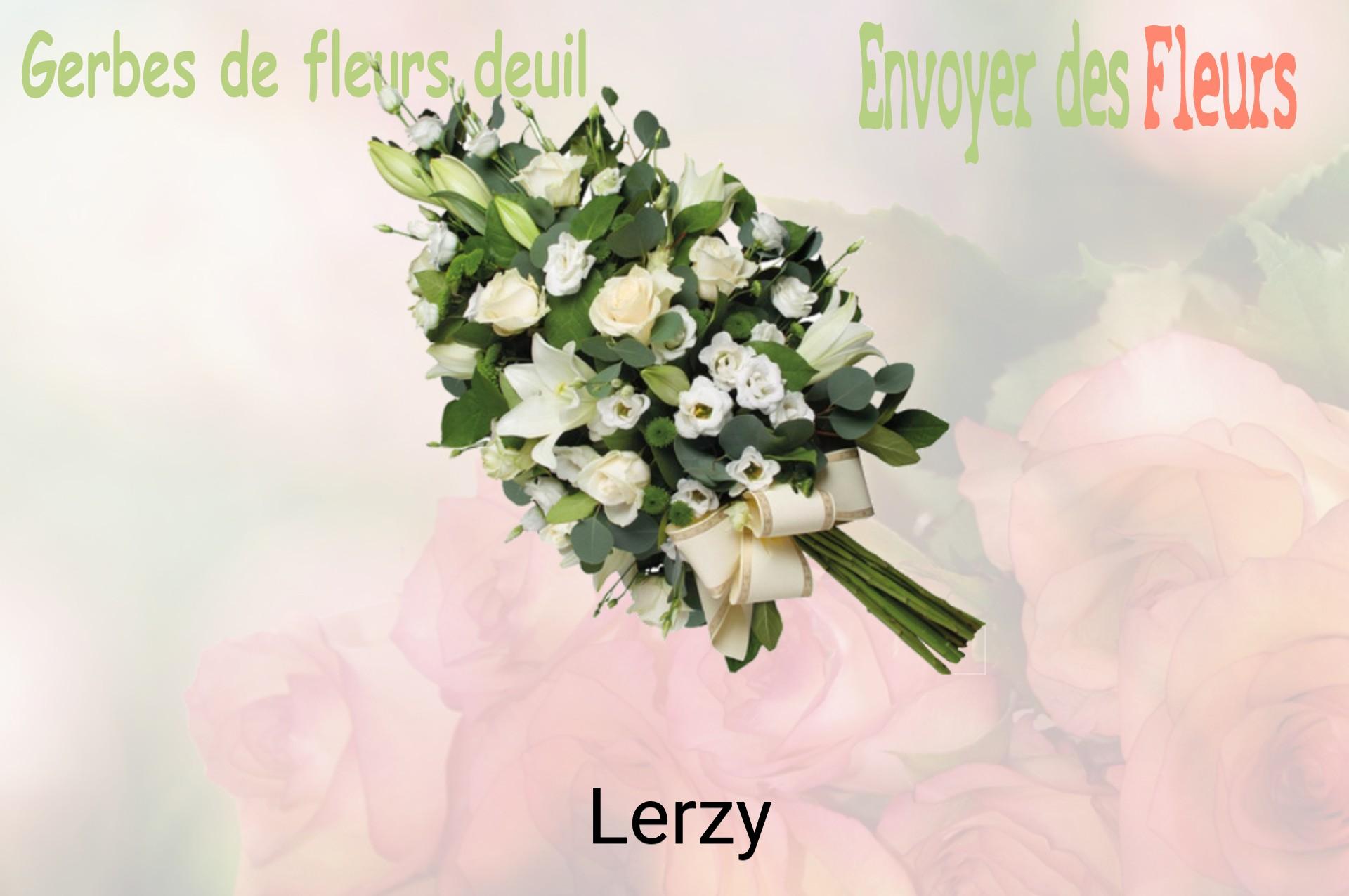 Gerbe de fleurs de deuil livrée à Lerzy